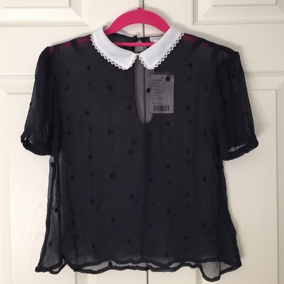 Urban Outfitters Tops - Urban Outfitters NWT Embroidered Polka Dot Top